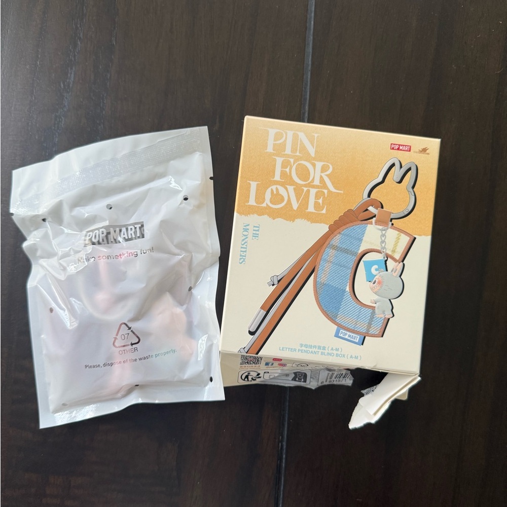 Labubu Pin for Love Series Letter pendant Letter G